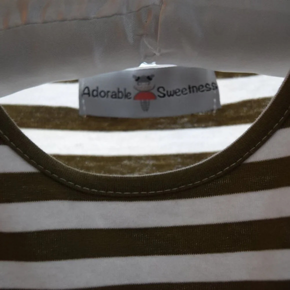 ADORABLE SWEETNESS Stripped Ruffle Girls Top Size 5 - Picture 4 of 4